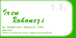 iren rohonczi business card